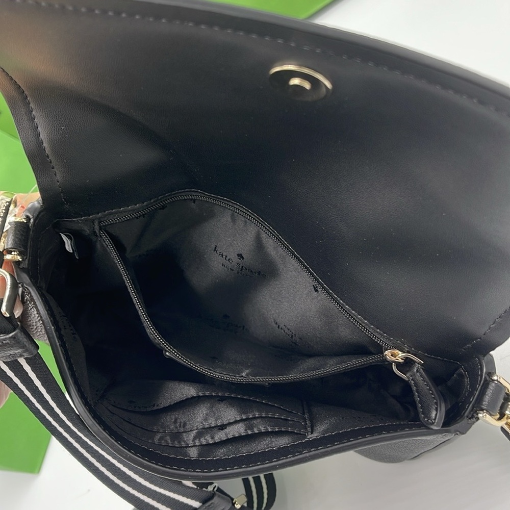 KATE SPADE Rosie Pebble Leather Small Flap Crossbody Black NWT - Picture 16 of 16